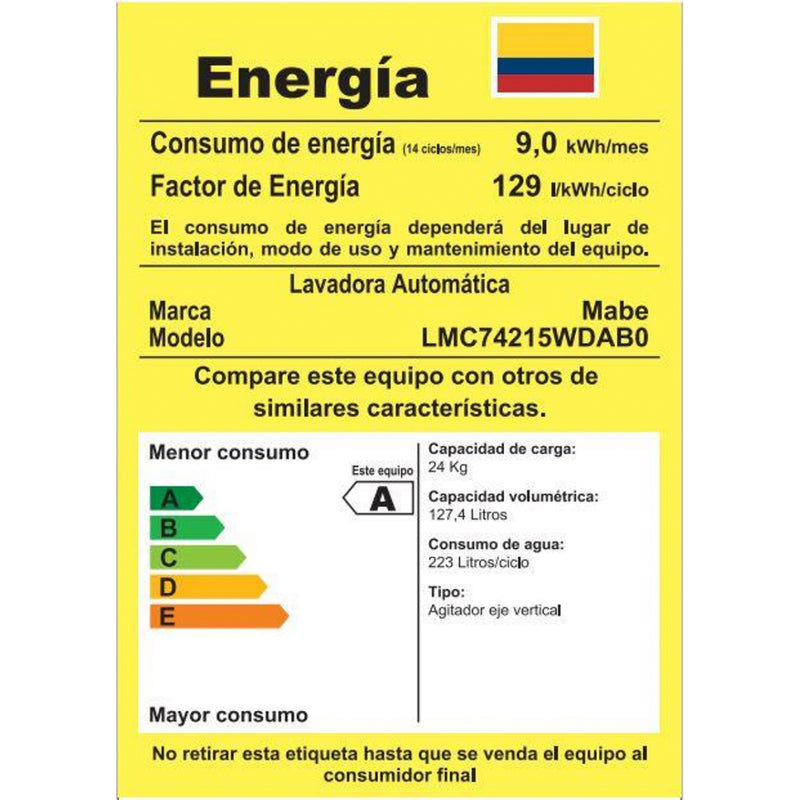 Lavadora AUto Mabe de 24 Kg Diamond Gray LMC74215WDAB0