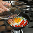 Mini Cazuela de Hierro Fundido 14 cm Negra con Tapa de Vidrio 31930