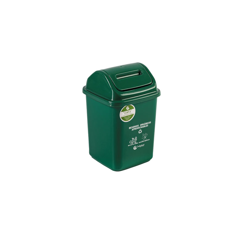Papelera vaiven de 5lt peletizada color verde 327