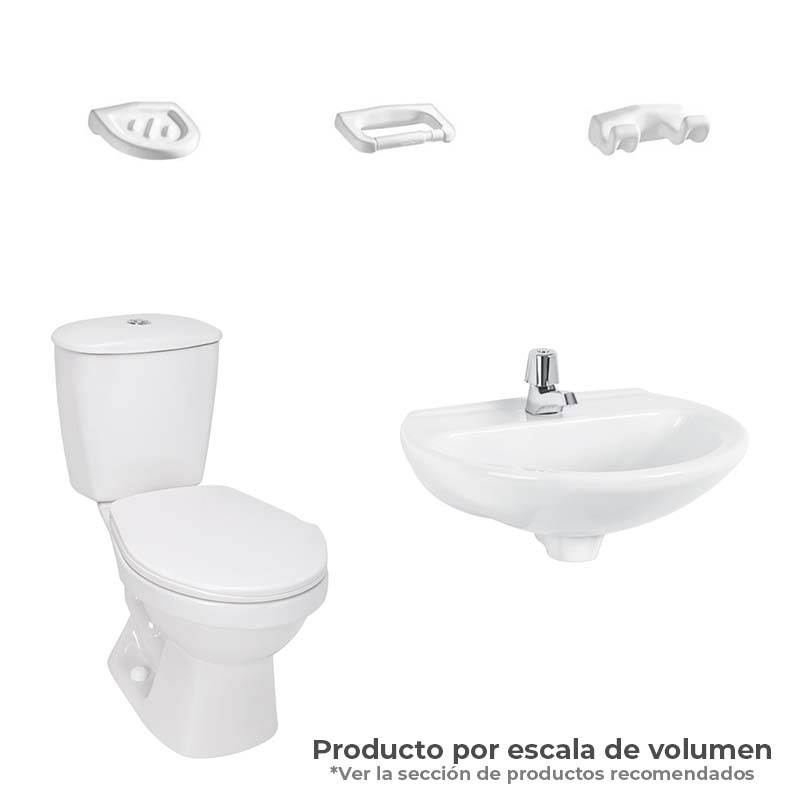 Combo Laguna 4.8 Litros Sin Pedestal Blanco Grifería Cromada