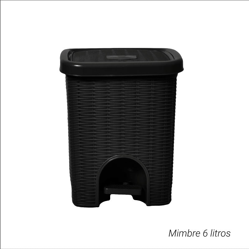 Papelera Mimbre de 6 Litros Negro 07574NEGRO