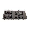Cubierta Haceb 60x43 cm 3 Puestos Cristal Gas Natural Negro 9003432