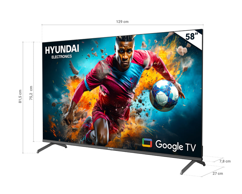 Televisor LED de 58" 4k de 147.32Cm Smart Color Gris