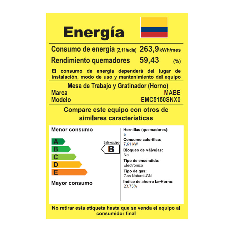 Estufa De Piso Mabe 20" Acero Inoxidable.