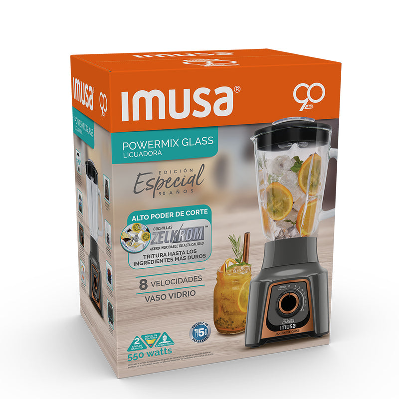 Licuadora Powermix Glass 8 Velocidades Gris Exclusivo LM289BI1