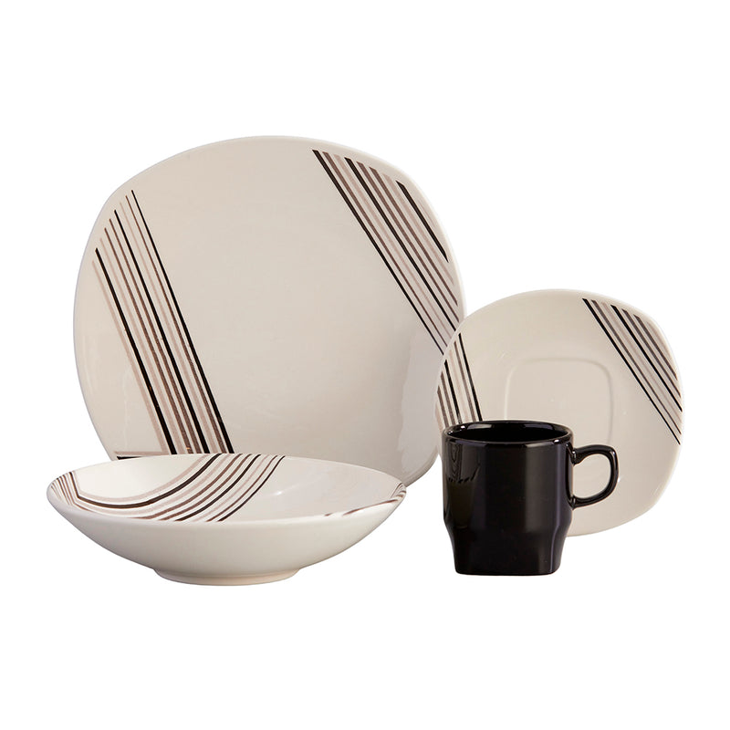 Vajilla Corona Naia 4 puestos 16 piezas  VL177C040216