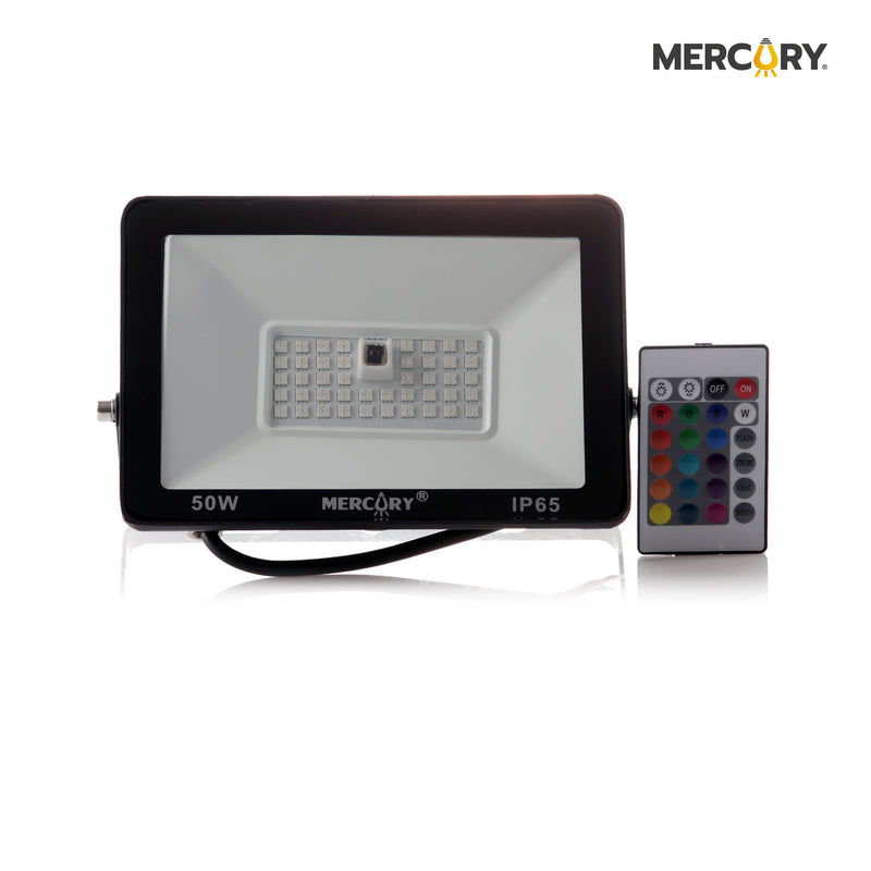 Reflector LED Tipo Tableta de 50 Watts RGB Con Control x 1 Unidad