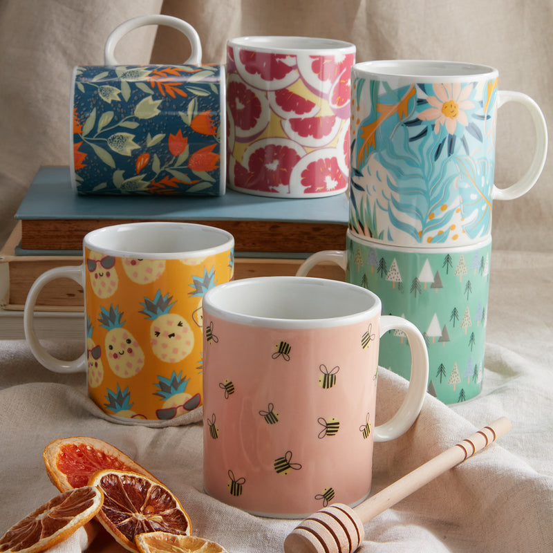 Mug de 318.9cc, diseño flora x 12Und PL173G526012