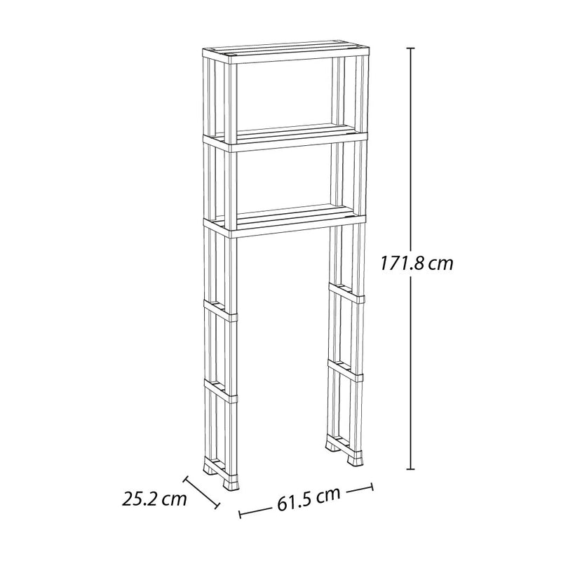 Estante Organizador de Baño 3 Niveles Gris Hielo