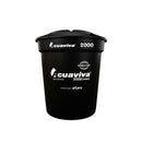 Kit 2000 Litros Acuaviva Tanque + Tapa + Conexiones Color Negro