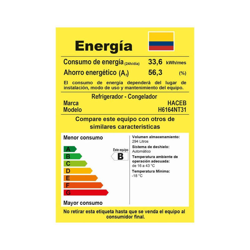Nevera N Frost Sin Escarcha de 311 Litros Manija Interna R2 Titanio 9002749