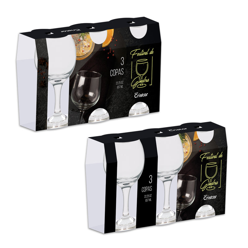 Copa Ginebra 22oz 10 Canastillas x 3 Unidades 5472CL3PDQ