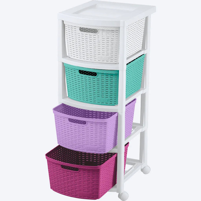 Cajonero Rattan 4 Gavetas Glamour 14005