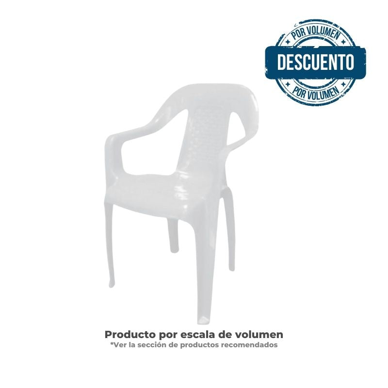 Silla Oceanía con Brazos Peletizada (Espaldar Ratan) - Blanco 919