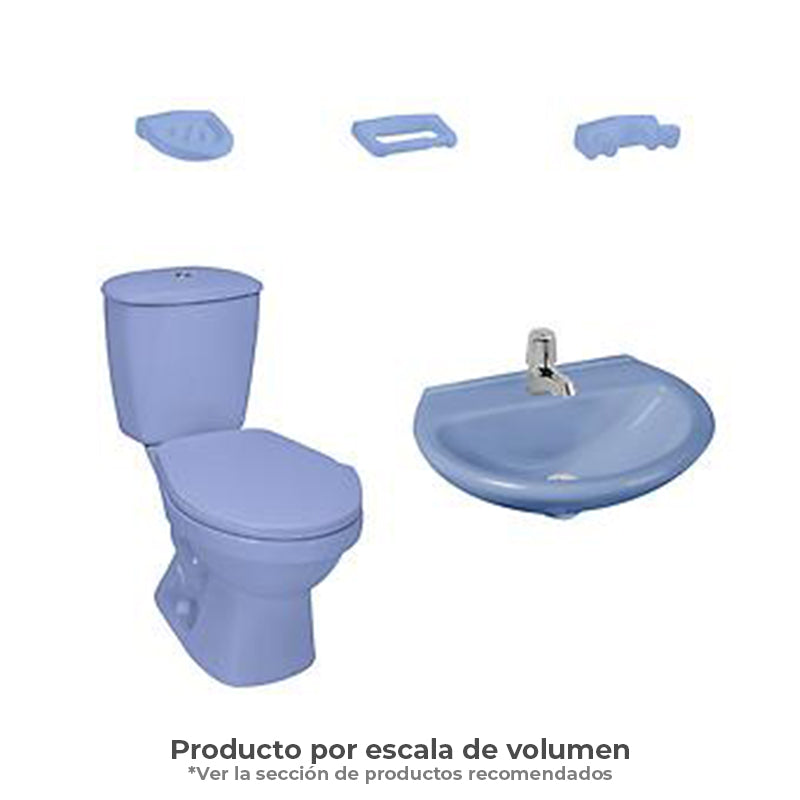 Combo Laguna 4.8Litros Sin Pedestal Azul Cielo Grifería Cromada