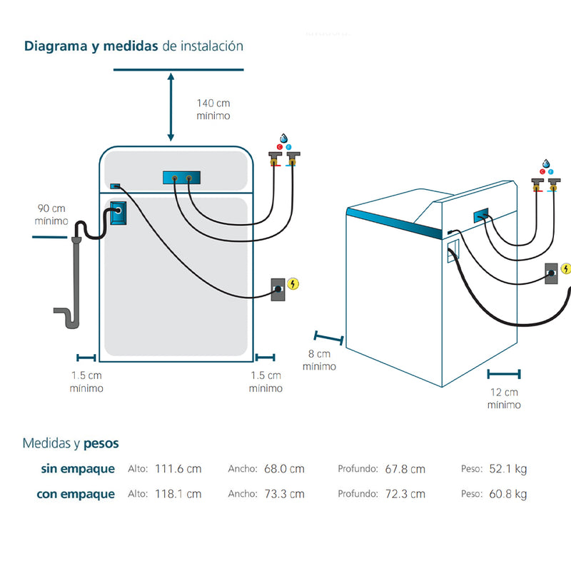 Lavadora AUto Mabe de 24 Kg Diamond Gray LMC74215WDAB0