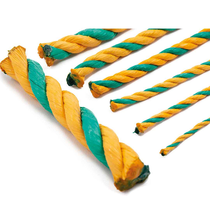 2201012   Soga Polipropileno 3mm, rafia 1/8" amarillo,verde Rollo x 1000 MT