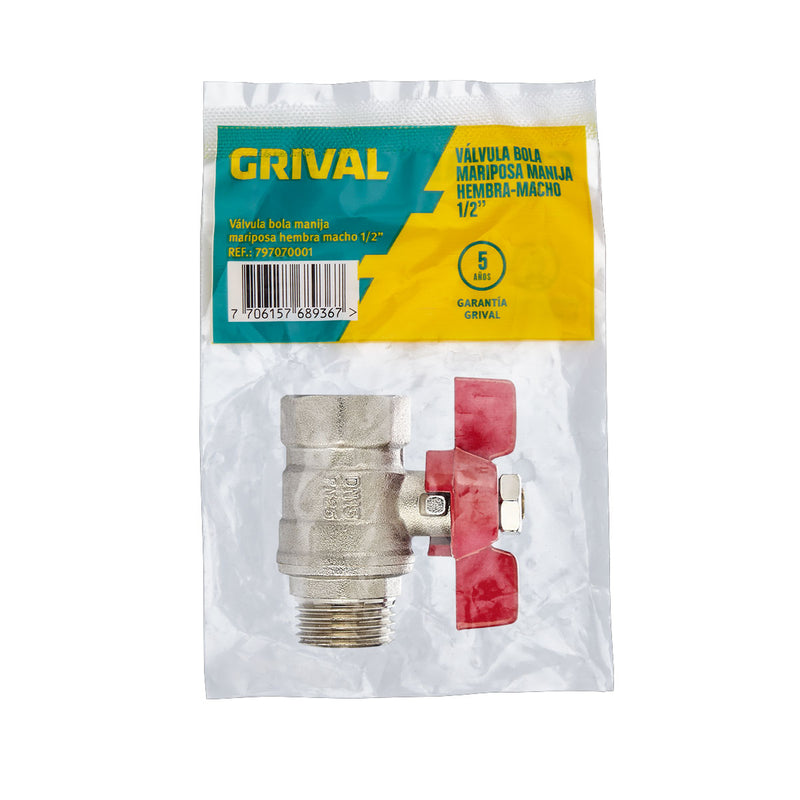 Valvula Bola Manija Mariposa Hembra Macho 1/2 P x 1 Unidad 797070001