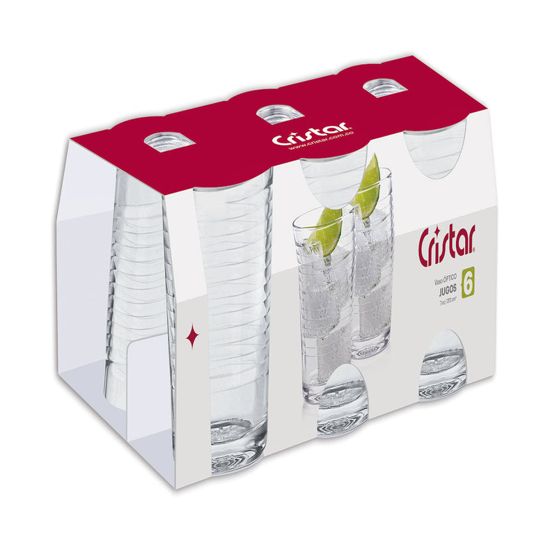 Vaso Óptico Jugos (8 Canastilla x 6 Unidades) 0260CL6