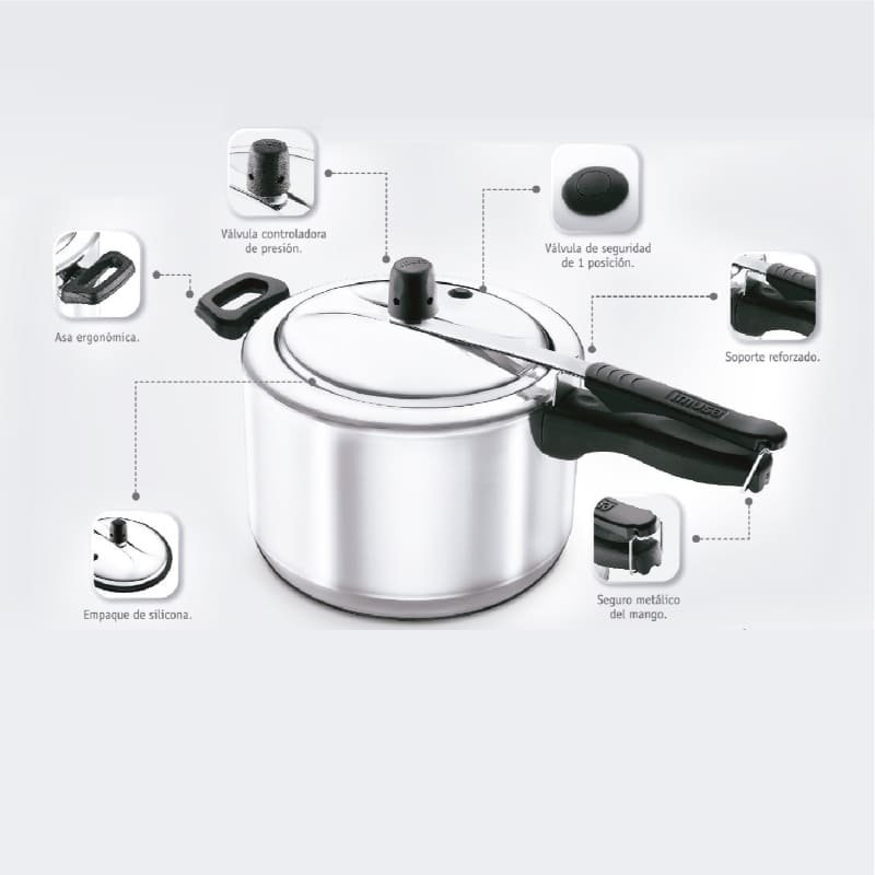 Olla a Presión IMUSA Maxi 6 Litros en Aluminio 0305100