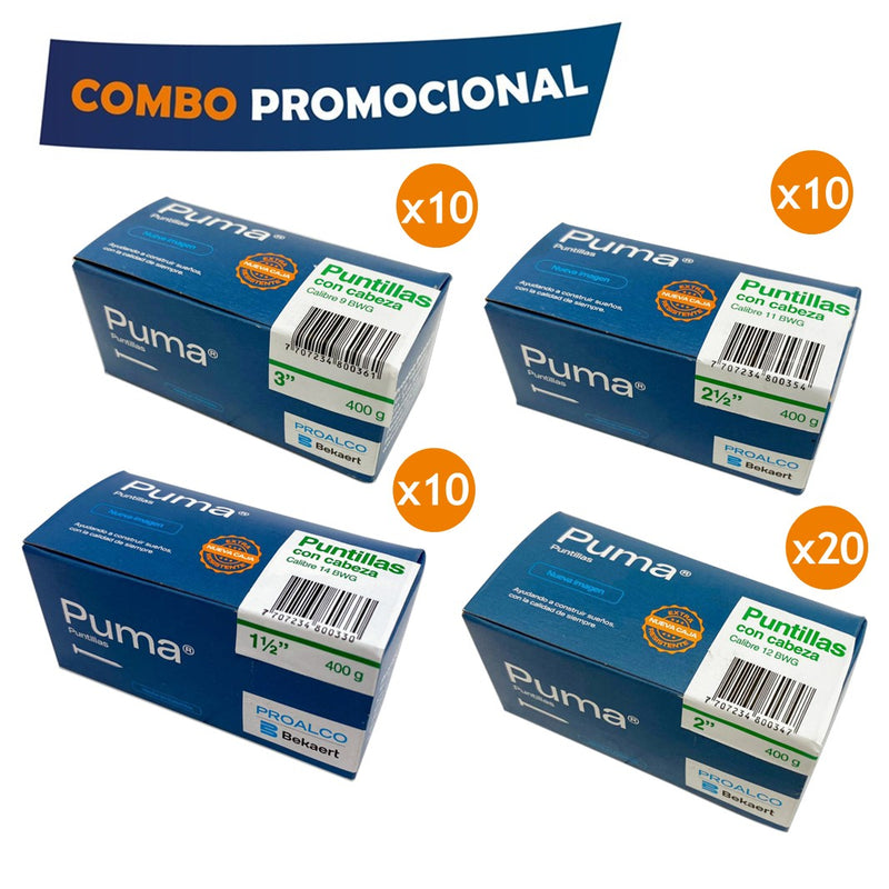 Puntilla Con Cabeza Combo (1 1/2-2-2 1/2-3) X 20Kg -210940