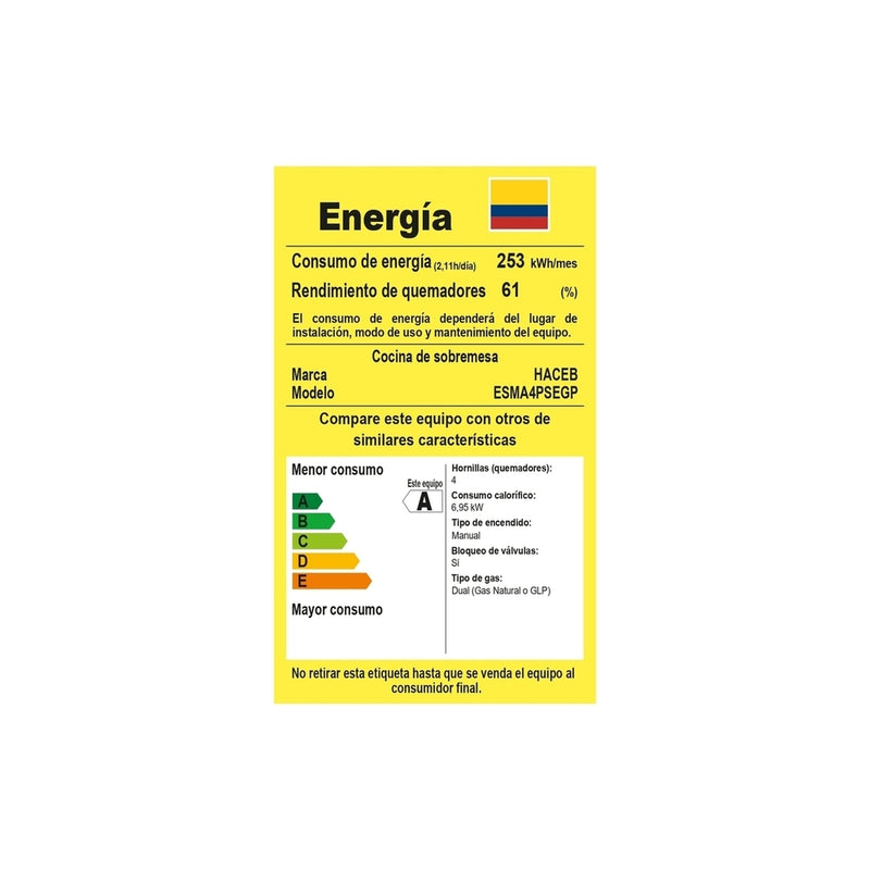 Sobremesa Avellana 4 Puestos Torre Gas Propano Negro 9001809