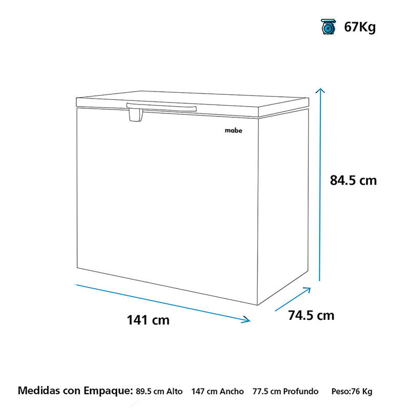 Congelador Horizontal de 430 Litros Mabe Blanco ALASKA430BH