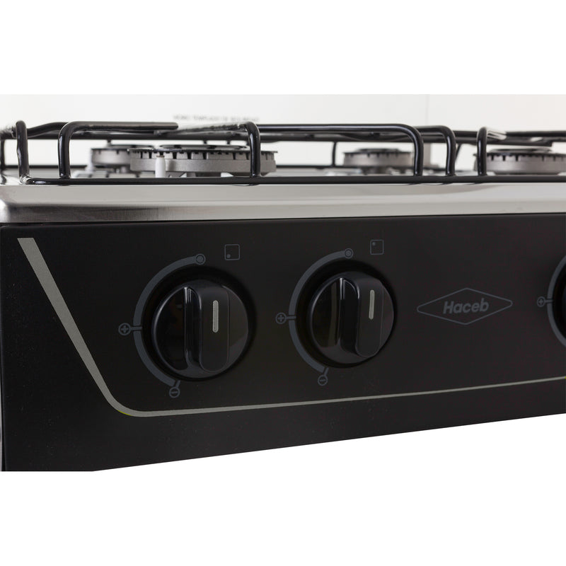 Sobremesa Avellana de 4 puestos con tapa de vidrio color negro - Gas Natural 9001813