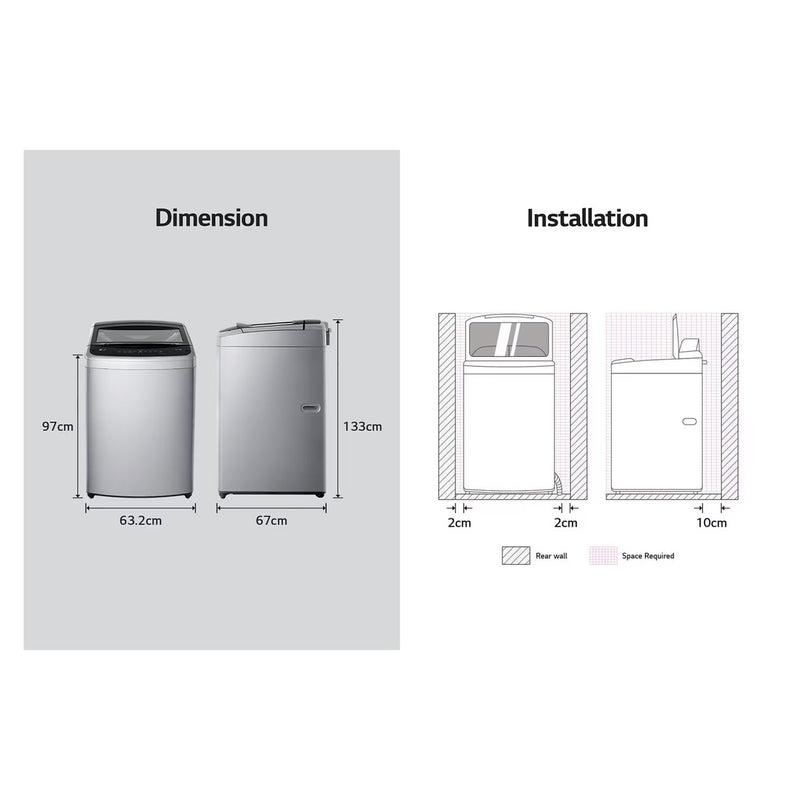 Lavadora Automática de 18 KG 39 lIBRAS Gris