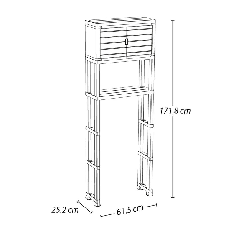 Estante Organizador de Baño 3 Niveles con Puertas Mocca