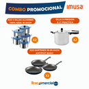 Combo 2 Juegos Ollas Aluminio IMUSA Tapa Azul 16-24cm + 2 Ollas a Presión IMUSA Práctica 6L + Juego  COMBOSURTIDO