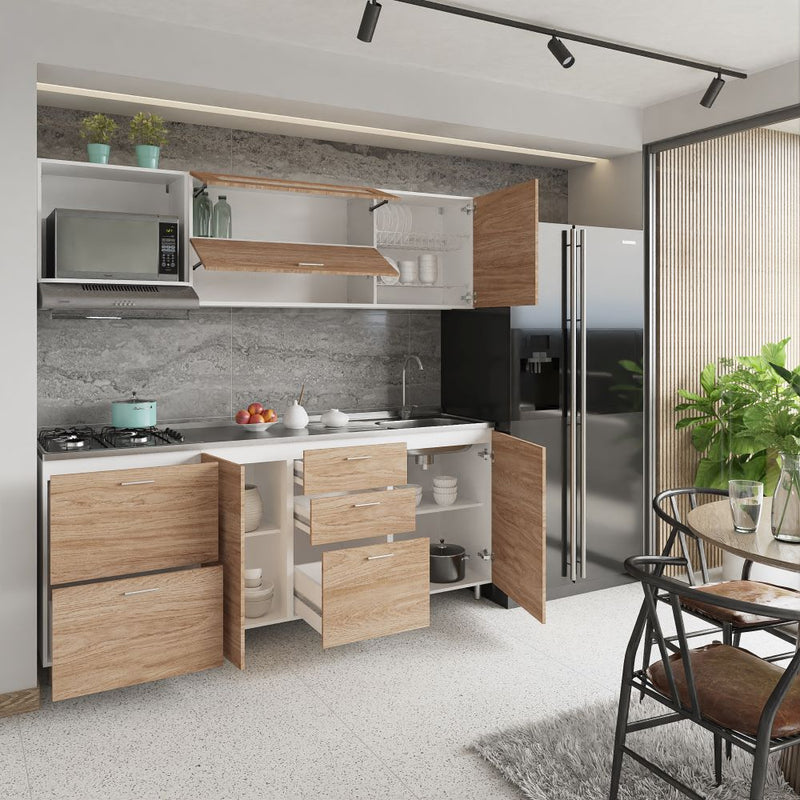 Cocina Genova Fluens 2.10 Lado Derecho 4 Puestos Maple 225708