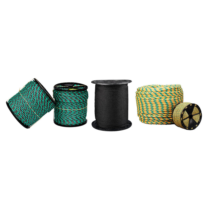 2201012   Soga Polipropileno 3mm, rafia 1/8" amarillo,verde Rollo x 1000 MT