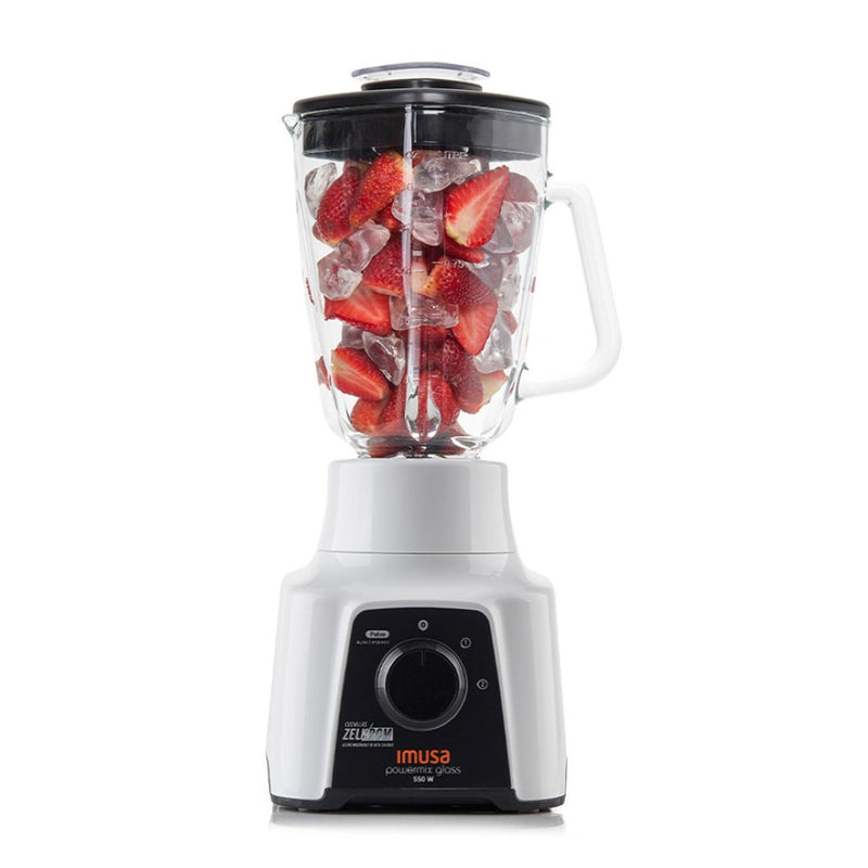 Licuadora Imusa PowerMix Glass 2 Velocidades Vaso Vidrio Blanco LM283156