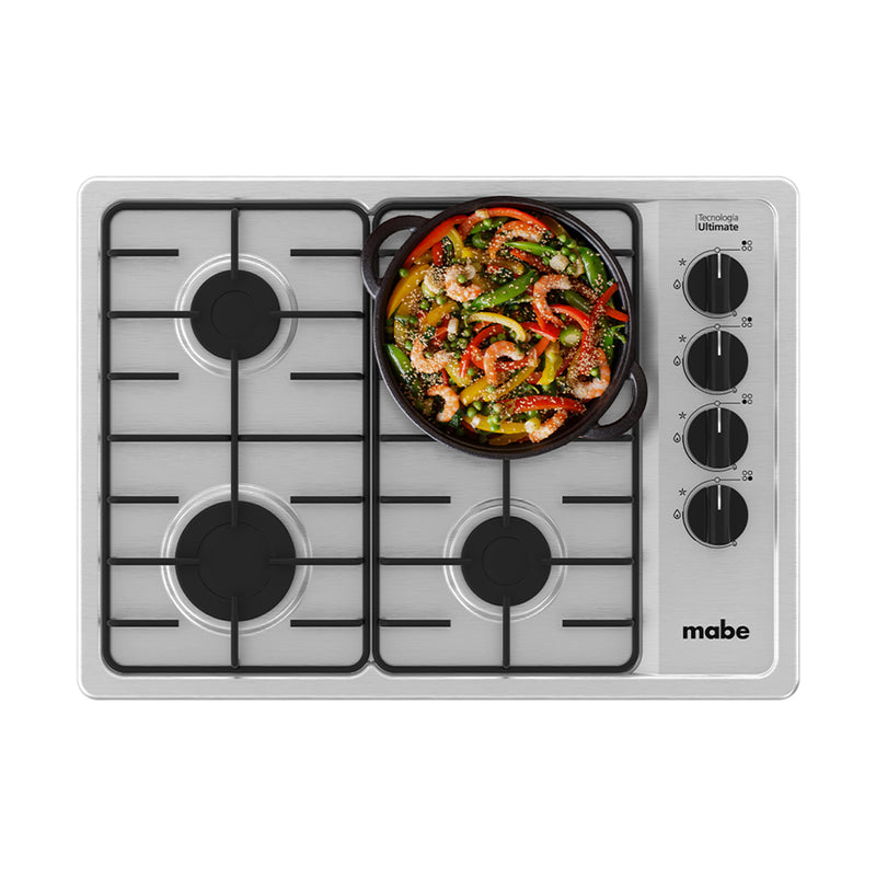 Cubierta de Empotrar a Gas Natural 60x44Cm 4 Puestos A 110V Inoxidable PM6044NA0