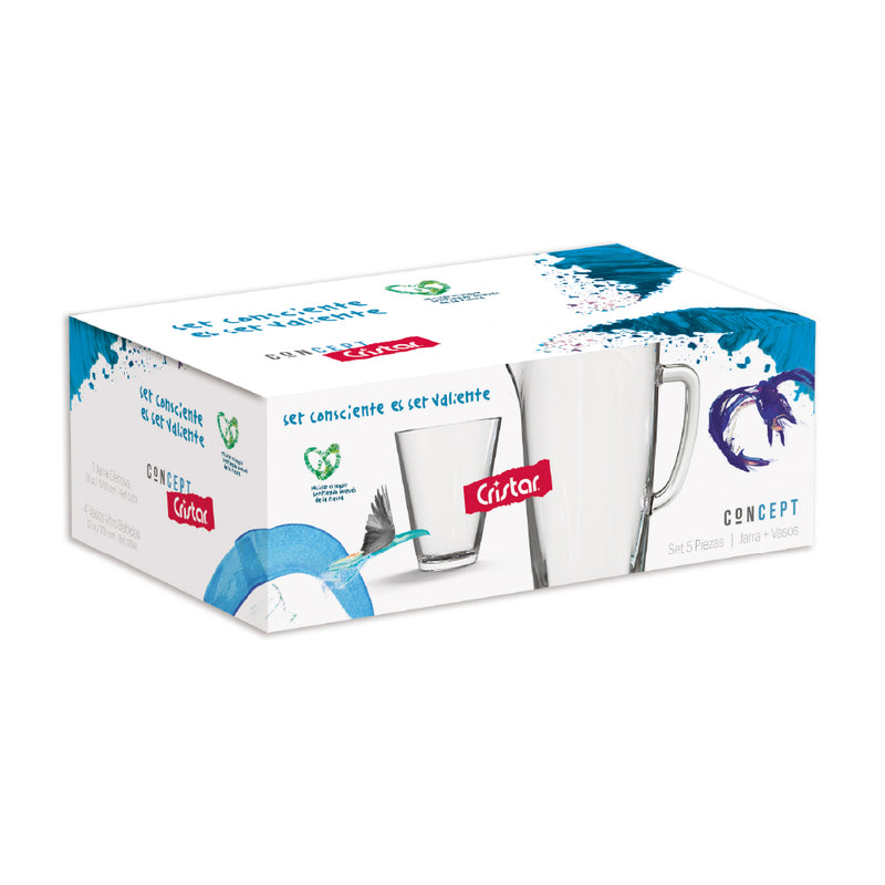 Set Vitro Jarra + Vasos (4 set x 5 Unidades) 9621ELCPT