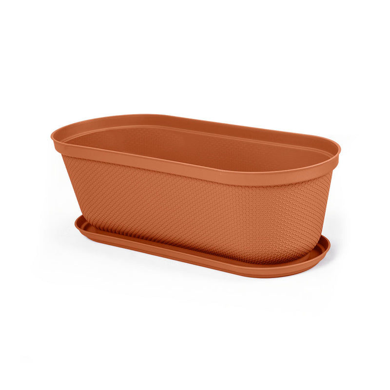 12998   Matera Oval Rafia de 6, Cm Terracota