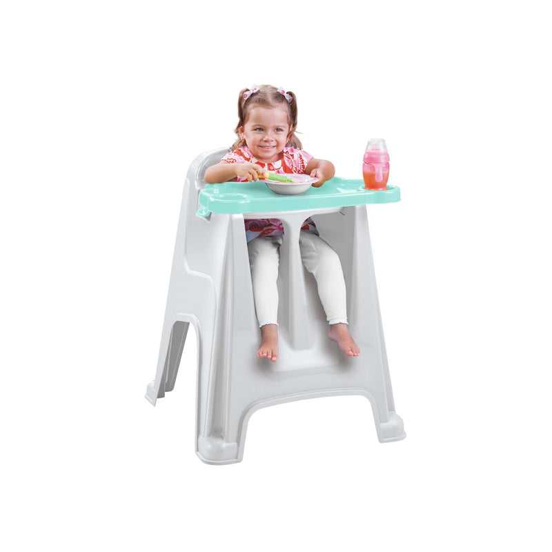 Silla Comedor Bebe color gris hielo/menta