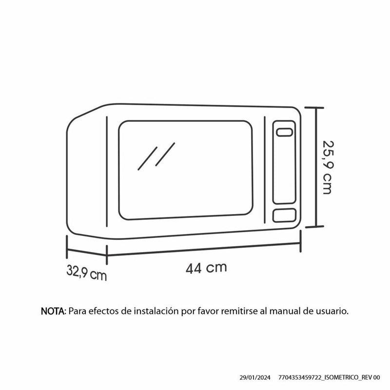 Horno Microondas 0.7P de 20lt Plata