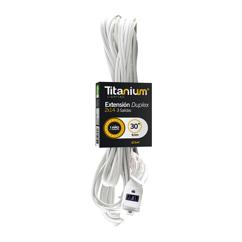 ECA44    Extensión Duplex 2x14 30FT (9,1MT) Blanco