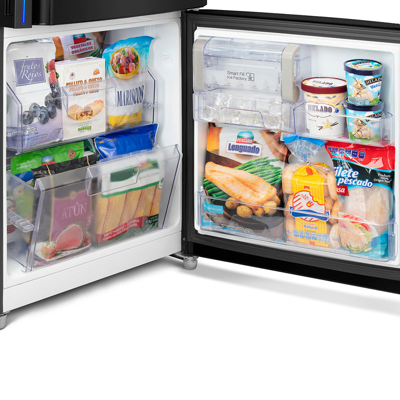 RMB400IBBRX0   Nevera Bottom Freezer 400 Lts. Brutos Inox Mabe.