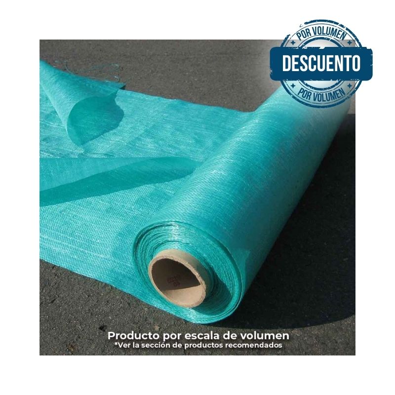 Tela Polipropileno cerramiento 2x100m verde uv 2 meses Rollo x 100 MT