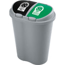 Basurero Doble 5, Litros Negro Verde 12206