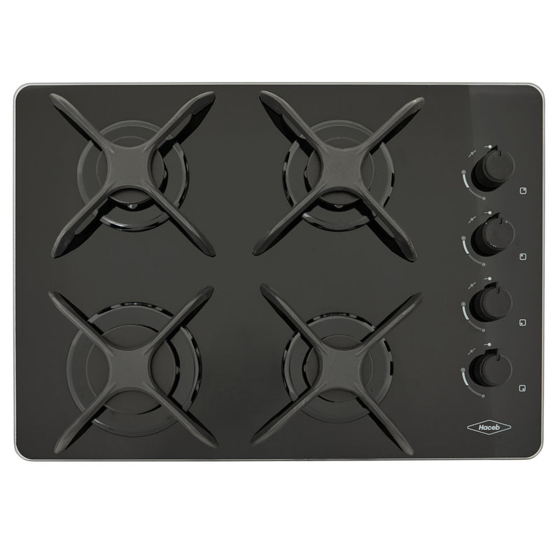 Cubierta para Empotrar de Cristal 60 Cm Negro Gas Propano 9000769