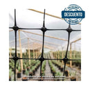 Malla gallinero, orificio 25/30mmx1.8m de ancho,NEGRO,UV 2 años, 60g Rollo x 50 MT 3100365NEGRO