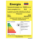 Nevera Frost Mabe 320Lt 2 Puertas Grafito. RMC320FACG1