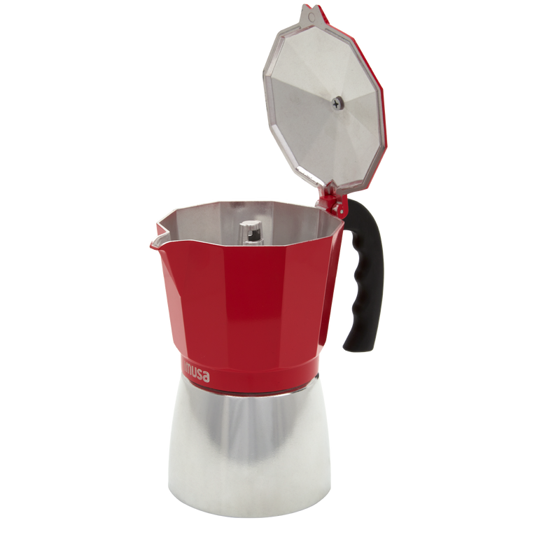 Cafetera Espresso 9 Tazas con Asa Rojo 6116600