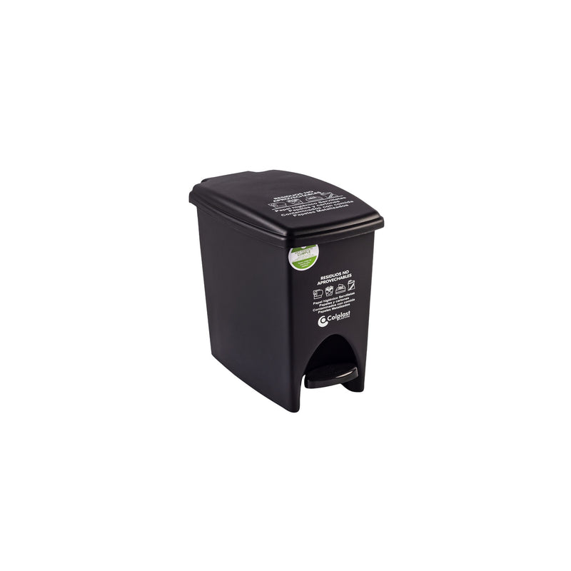 Papelera pedal de 12lt rectangular de color negro 1100