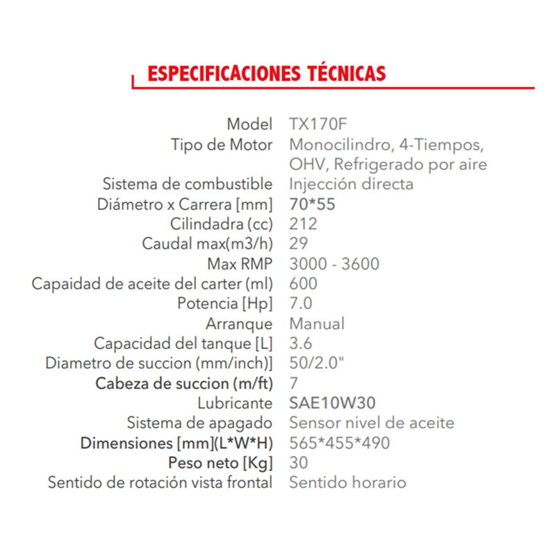 Motobomba Multiproposito Seguidor Tracker 2x2" 7 HP TX20Q