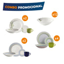 Combo 8 Vajillas + Obsequio  Caja x 12 Plato Hondo COMBOVAJFUN